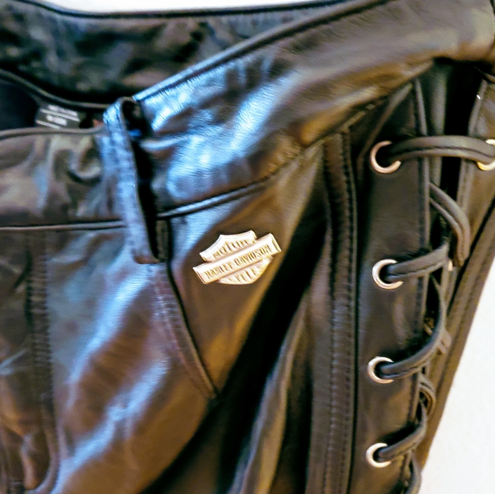 Leather Harley Riding Pants - Picture 2 of 2